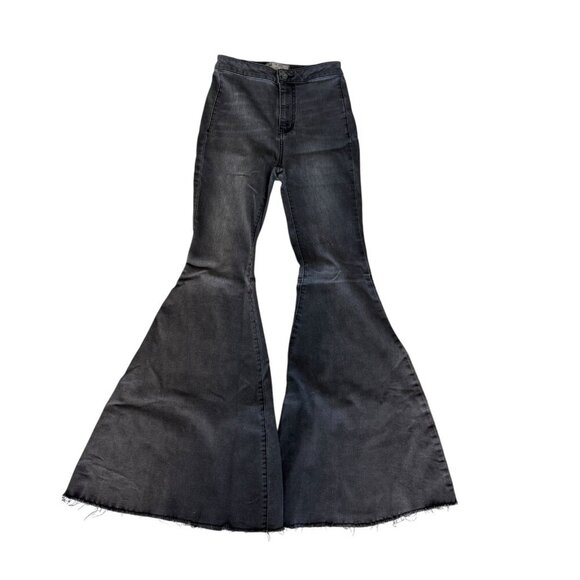 Free People We The Free Just Float On Flare Jeans Black Size 26 Bell Bottom - Picture 1 of 12